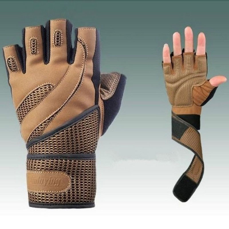 M-XL Gym Body Building Training Fitness Gloves Sports Equipment Wrist Wrap T28