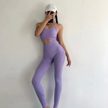 Load image into Gallery viewer, Energy Seamless Leggings+Strappy Bra 2Pcs Yoga Set