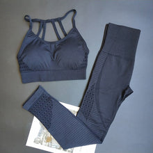 Load image into Gallery viewer, Energy Seamless Leggings+Strappy Bra 2Pcs Yoga Set