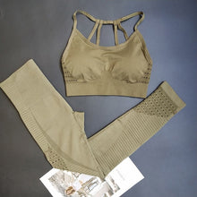 Load image into Gallery viewer, Energy Seamless Leggings+Strappy Bra 2Pcs Yoga Set