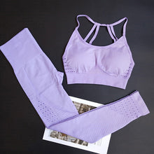Load image into Gallery viewer, Energy Seamless Leggings+Strappy Bra 2Pcs Yoga Set