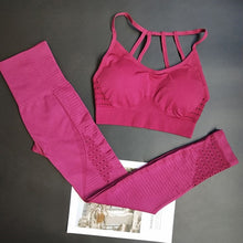 Load image into Gallery viewer, Energy Seamless Leggings+Strappy Bra 2Pcs Yoga Set