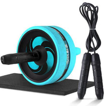 Load image into Gallery viewer, New 2 in 1 Ab Roller&amp;Jump Rope No Noise Abdominal Wheel Ab Roller with Mat For Arm Waist Leg Exercise